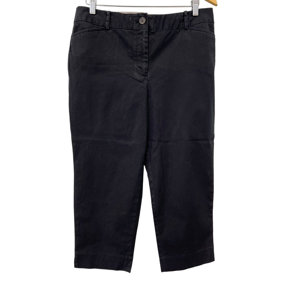 Talbots Petites The Perfect Crop Curvy Crop Pants Womens 12P Flat Front Stretch